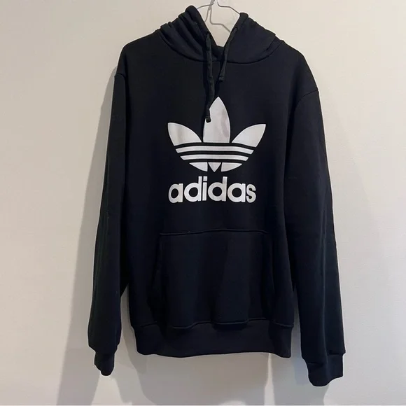 Adidas black Trefoil Hoodie mens‎ size M