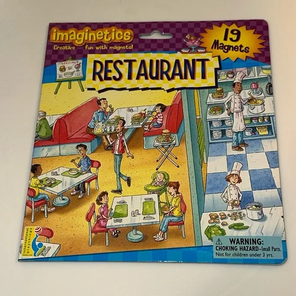 IMAGINETICS Magnetic Restaurant Scene and 19 Magnets - Complete