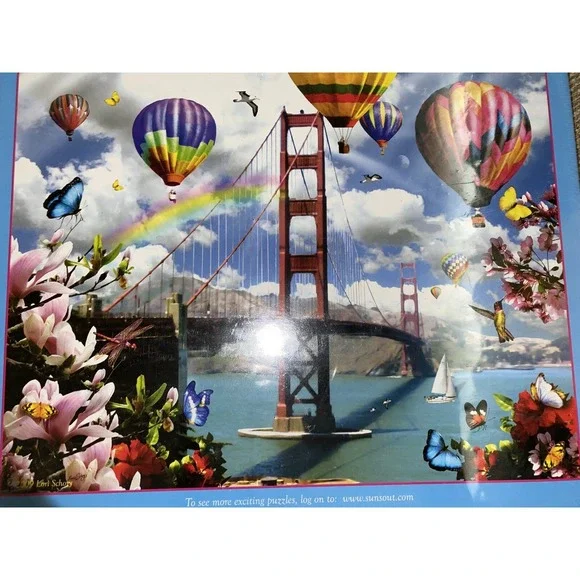 Golden Gate Bridge Balloon By Lori Schory 500 Piece Puzzle‎ New And Sealed 34937