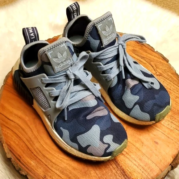 Adidas NMD XR1 Blue Camo Sneakers Size 6