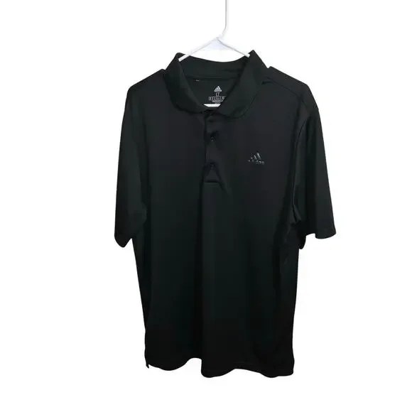 Adidas Golf Performance Primegreen Black Polo Shirt Size L Tall