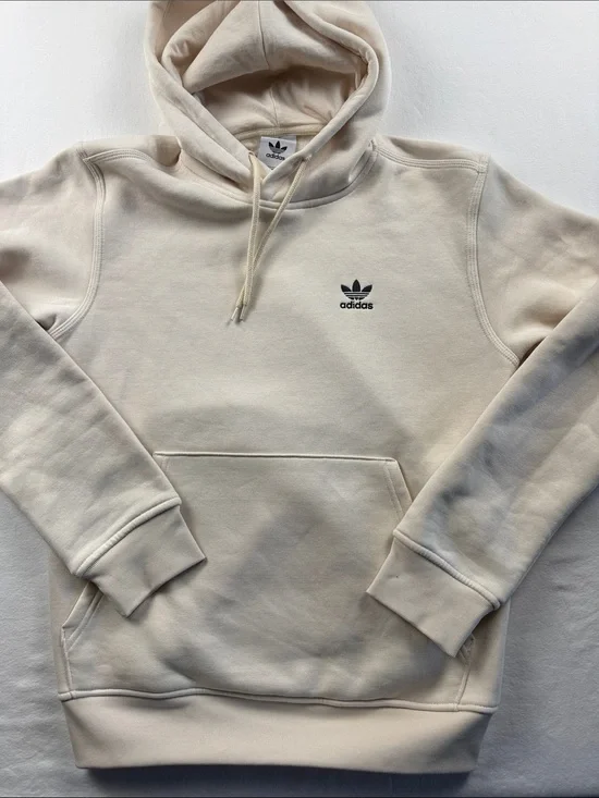 adidas Cream Trefoil Pullover Hoodie sz Medium