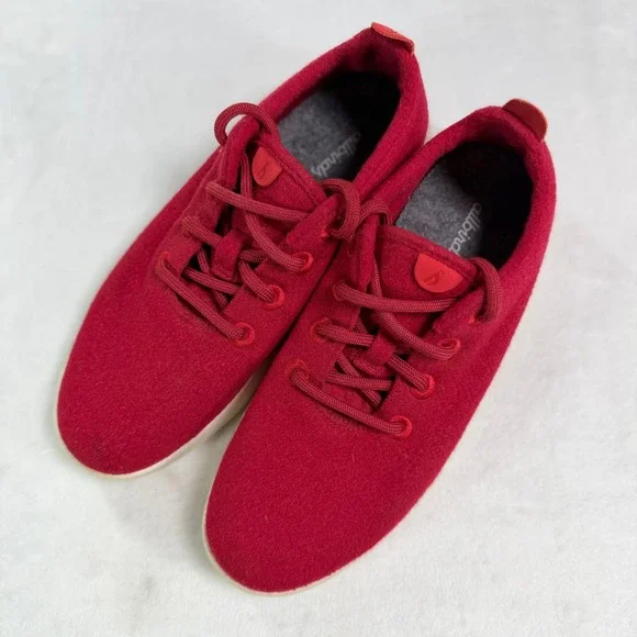 Allbirds Womens Wool Runners Red Merino Wool Sneakers Shoes Minimalist 9