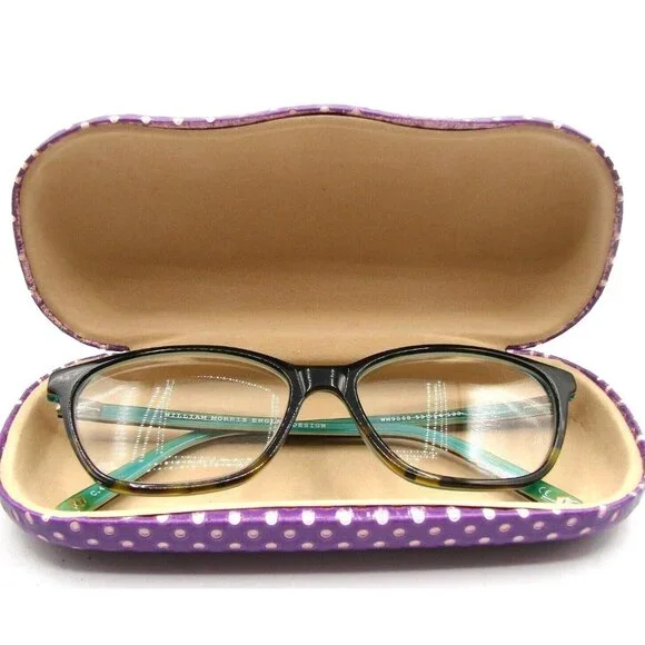 William Morris England Design Eyeglass Aqua Frames Womens WM9068 53-14-138 Case