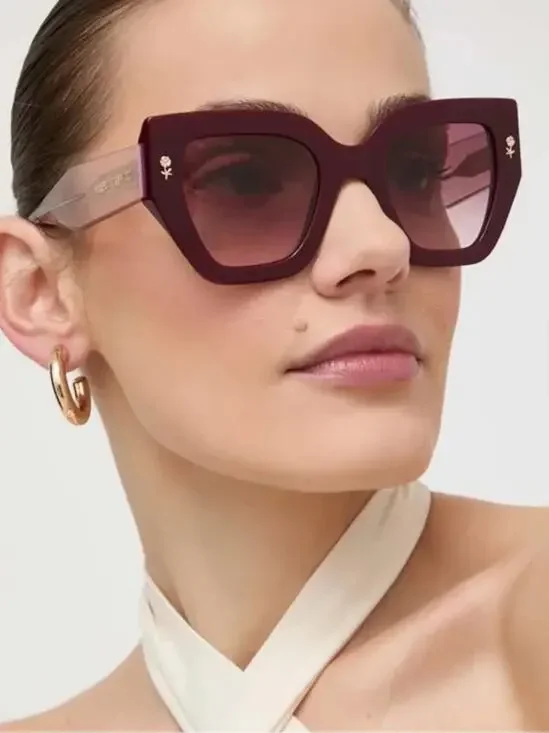 New Etro ETRO0010/S 0LHF3X Women Oversized Burgundy Square Sunglasses Authentic
