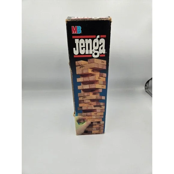 Vintage 1986 Jenga Game Milton Bradley MB Original Wood Blocks 51 Piece Set 4793