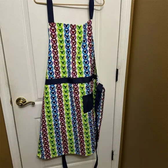 Disney Parks Mickey Mouse Icon Bib Apron Multicolor Adults One Size