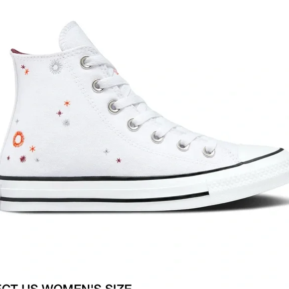 Converse “You Are On The Right Path” Women's White Embroidered High-Top Sneakers