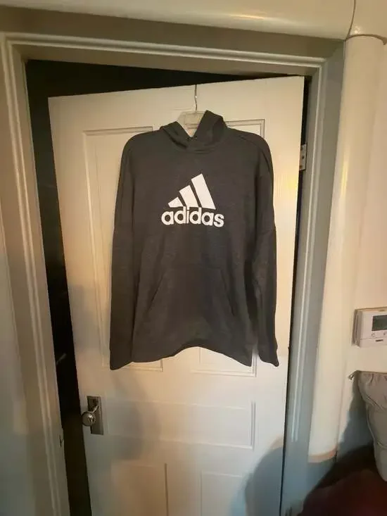 Adidas Men's Charcoal Gray Team Issue Badge of Sport Pullover Hoodie