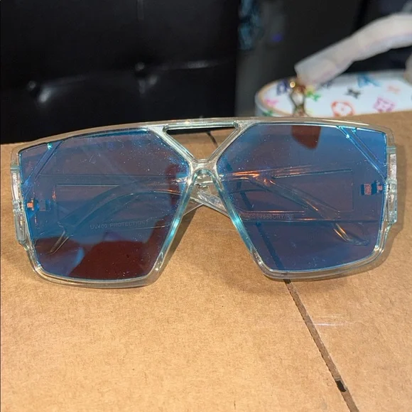 Blue Oversized Square Sunglasses