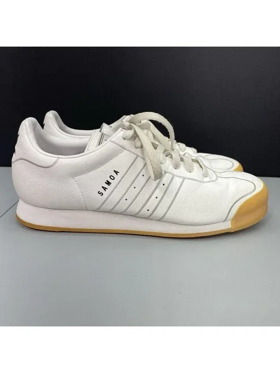 adidas Originals Samoa Sneakers Shoes Retro Classic Leather Gum White Mens 10