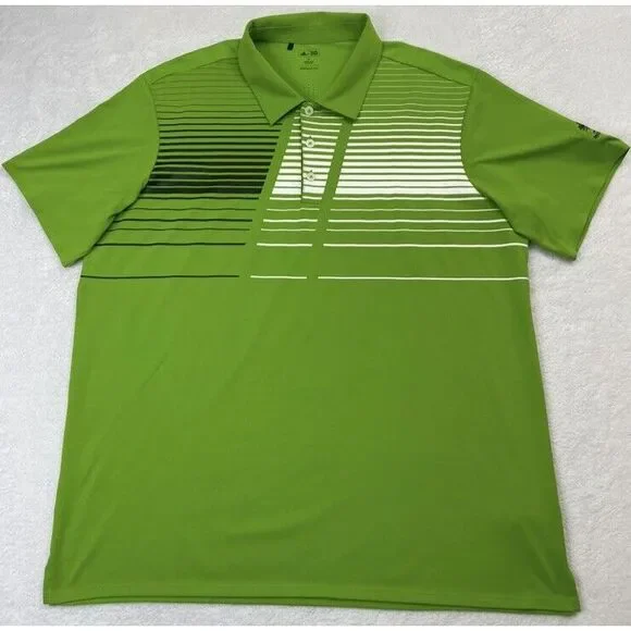 Adidas Adizero Golf Lime Green Performance Men Polo SS XL - Mission‎ Hills GC