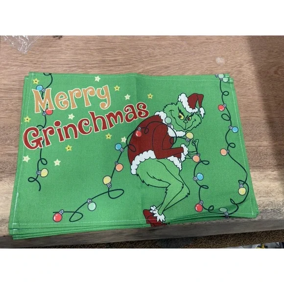 Merry Grinchmas 4 Placemats 1 Table Centerpiece Christmas Decor