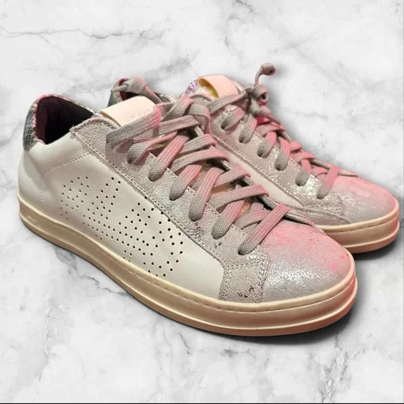 P448 NIB Women's White Leather Sneakers EU 36/ US 6