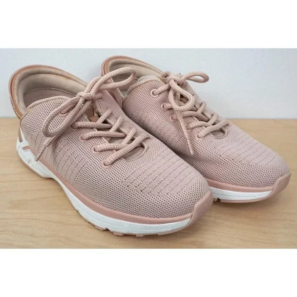 ZEBA Pink Blush Hands Free Slip On Lace Up Sneakers Shoes Size 7