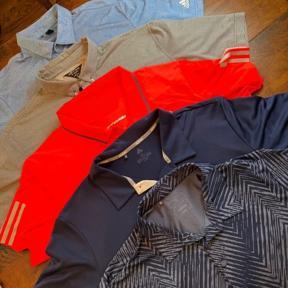 Lot of 5 Adidas Mens XL Golf Polo Shirts Ryder Cup AdiPure Barricade