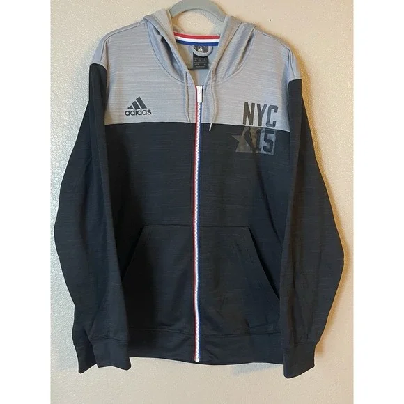 Men's 2XL NWOT Brooklyn Nets Adidas 2015 All Star Full Zip Hoodie