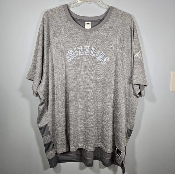 Adidas‎ Memphis Grizzlies Short Sleeve Gray T-Shirt Men’s 4XL NBA Basketball