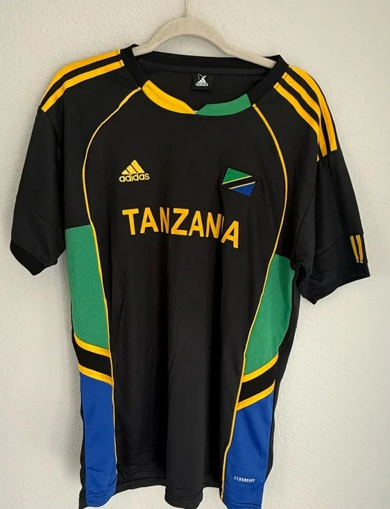 Adidas Tanzania National Team Soccer Jersey Black 2XL Home Aeroready Style