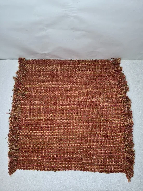 Tweed Autumn Fall Harvest Placemat Rust Orange Maroon Olive Green Brown Set of 6