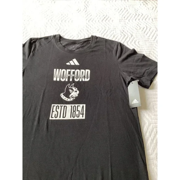 Adidas Wofford College Bulldogs T Shirt Mens‎ Size S Black Graphic Tee
