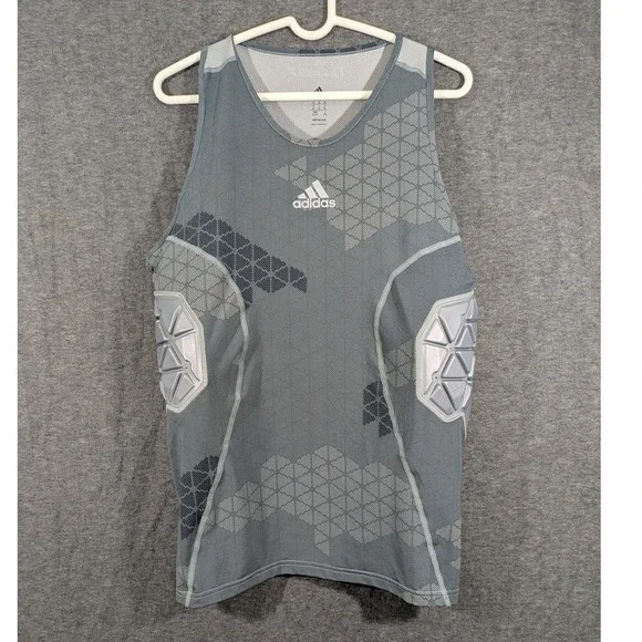 Adidas Climacool Techfit 3 Padded Compression Football Gray Tank Top Size XL