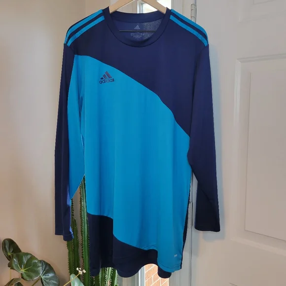 Adidas Squadra 21 Goalkeeper Jersey Navy Blue/Aqua Longsleeve Shirt, Size‎ XL