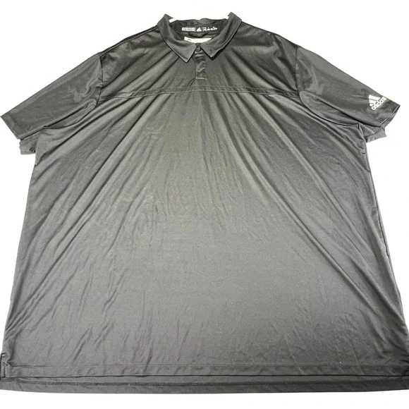 Adidas Mens 4XL Polo Shirt Black Short Sleeve Performance Golf Top Big and Tall