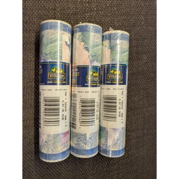 Village Wallpaper‎ Border 3 Rolls Watercolor Landscape 585878 Factory Sealed NOS