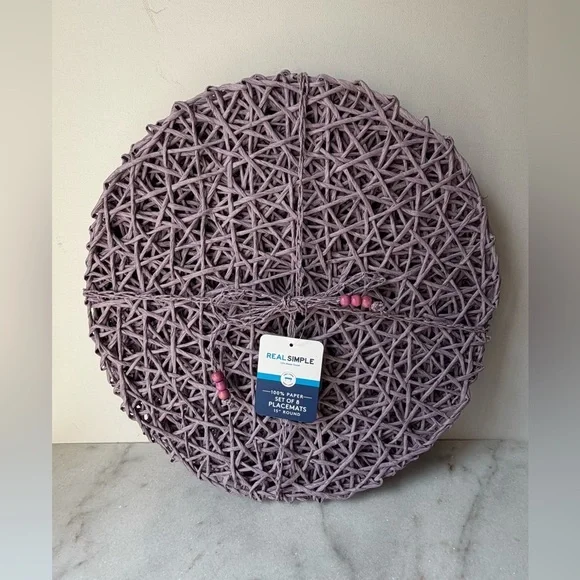 Lavender Woven Round Placemat - Set of 8