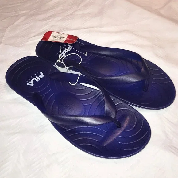 Fila Sport‎ Navy Blue Thong Flip Flop Sandals Mens Size 7/8 WRU617FS0