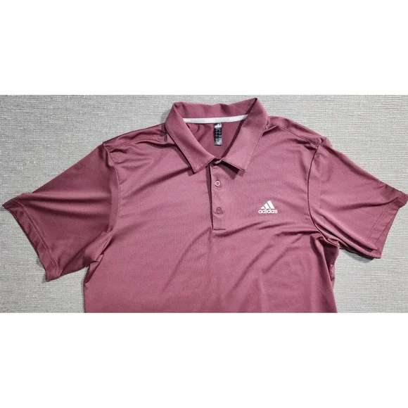 Adidas Golf‎ Mens Large Maroon Burgundy Short Sleeve Performance Polo Shirt L
