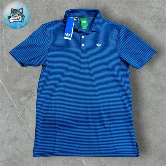 adidas Originals Trefoil Striped Pique Polo Shirt Men's S Bluebird/Indigo JY9097