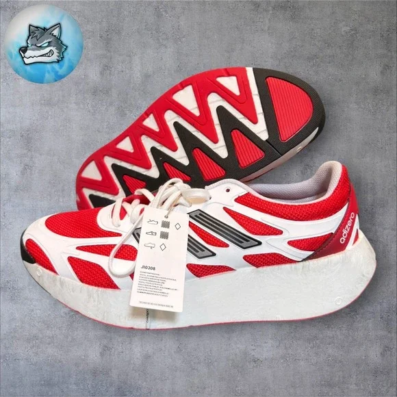 Adidas Adizero Aruku Running Casual Shoes Men's Size 10.5 White Pure Ruby JI0308