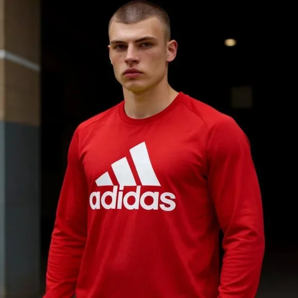 Adidas Men’s Fresh Long Sleeve Tee HE7309‎ A9G001 Red Size Large Performance
