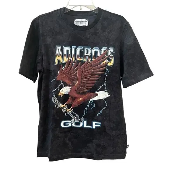 Adidas Adicross Oversized Golf Eagle Tee Shirt Black Gray Small Men’s ⛳️
