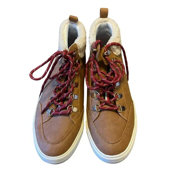 Tommy Hilfiger High Top Sneakers | Fur Trim | Chestnut Brown | Like New | Size 9