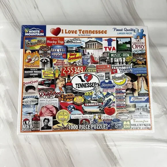 White Mountain I Love Tennessee 1000pc. Puzzle By Charlirle Girard (NEW SEALED)