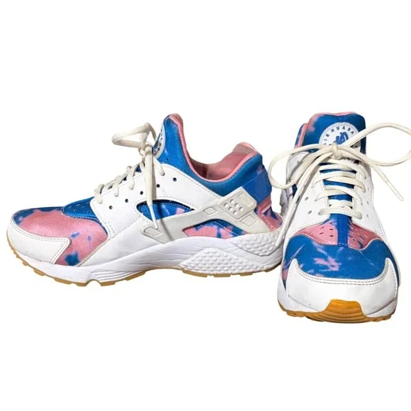 Nike Air Huarache Athletic Shoes Tie Dye Pink Blue Women's‎ Size 8.5 AQ0551 100