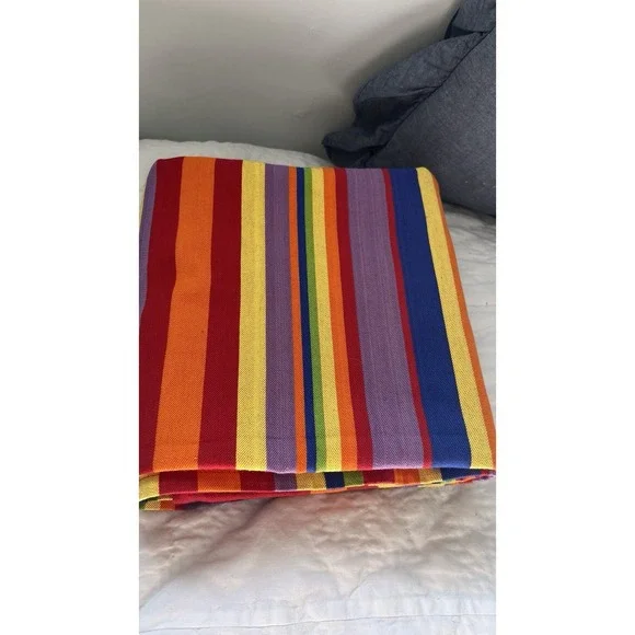 Dansk Antigua Tablecloth Bright Multicolor Stripe 56x78
