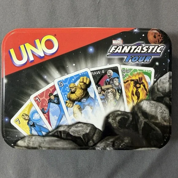 Uno Marvel Fantastic Four Special Edition Card Game 2005‎ with Collector Tin
