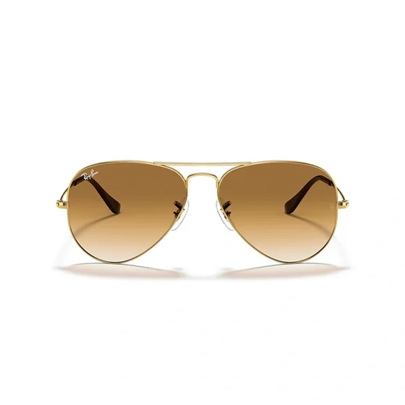 Ray-Ban Gold Frame Sunglasses with Brown Lenses