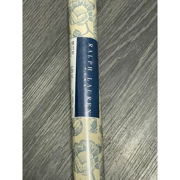 Ralph Lauren Home‎ Floral Wallpaper Roll Blue Cream Designer Wallcovering