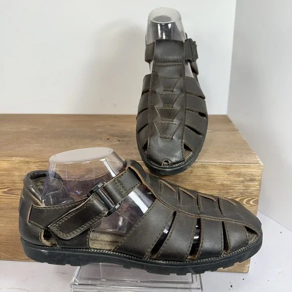 VTG Fisherman Sandals Womens 9 Brown Strappy Boho 90s Y2K Retro Jesus Sandals
