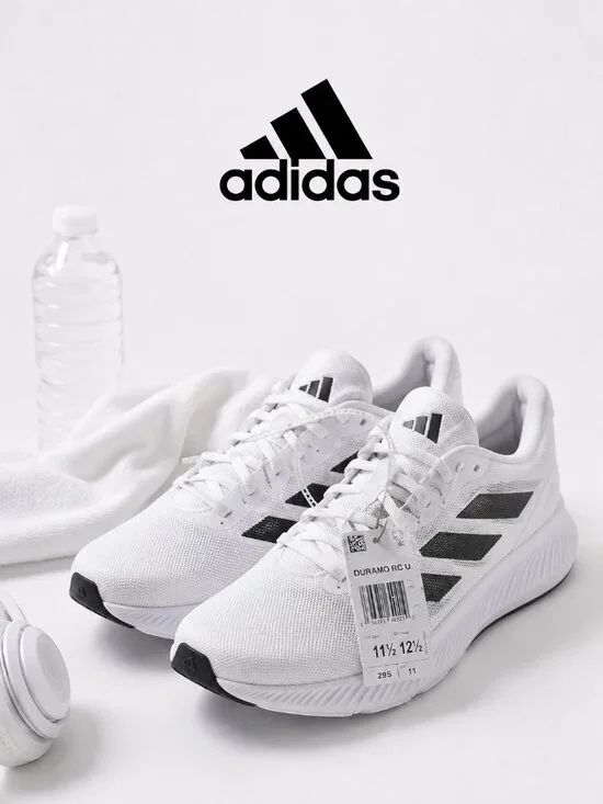 Adidas Duramo RC U White Black Men 11.5 Running Shoes Sneakers ID2703 New