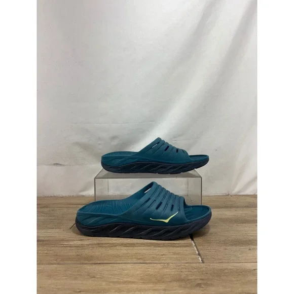 Hoka One One Ora Recovery Slide 2 Mens 13 Teal Black Sandals 1099673
