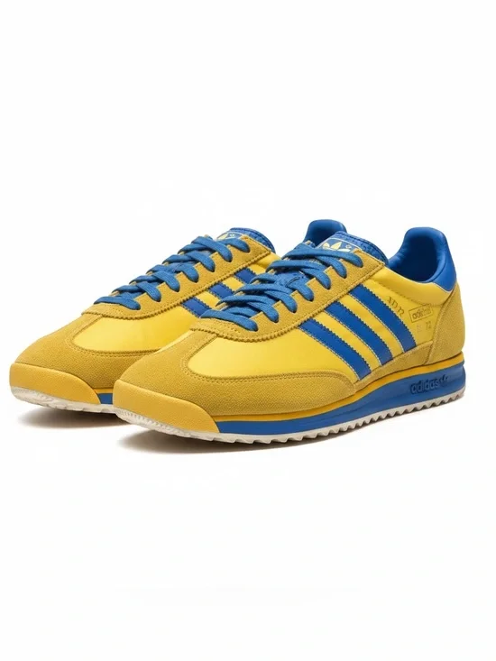 Adidas Men’s SL 72 RS and Utility Yellow Bright Royal Lace Up Sneaker 10.5