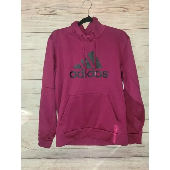 Adidas Unisex Bts Bos Pullover Hoodie in Powerberry & Black Logo Size M‎ Casual
