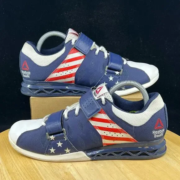 Reebok Crossfit USA Red/Blue Weightlifting Shoes Lifter US Wmns Sz 9