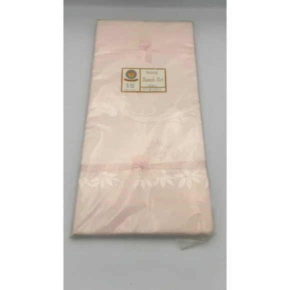 Imported Vintage Aster Damask Tablecloth Combed Yarns Cotton Rayon Made Japan